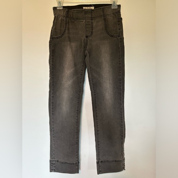 Free people gray pull on pants sz 27 skinny crop style - Picture 3 of 6
